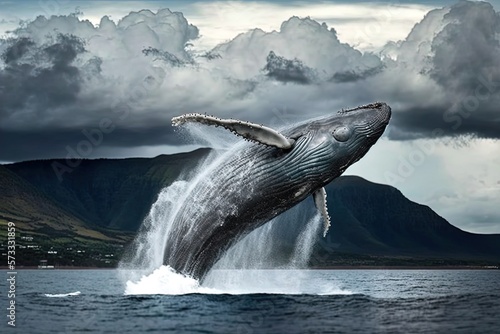 A whale breaching water.  © DW