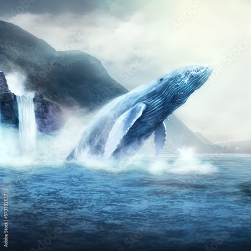 A whale breaching water.  © DW