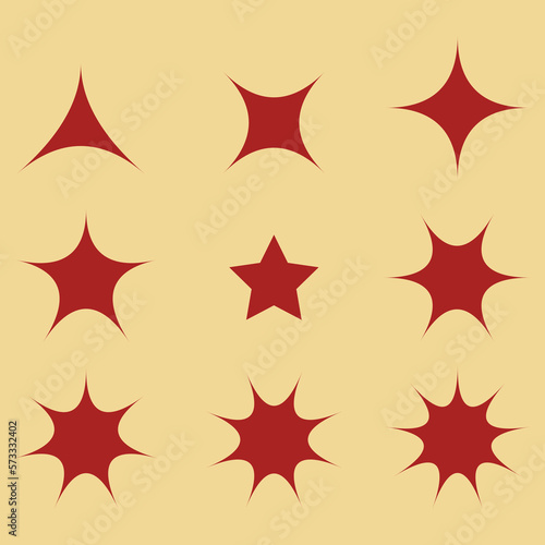 Design collection featuring various types of stars: Star icon set.