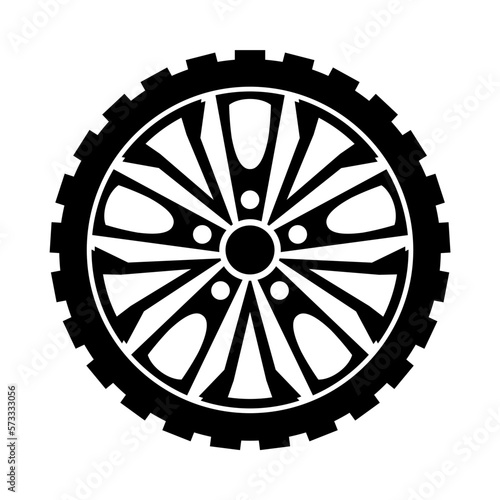 Wheel of the car vector illustration, Tire car simple object transport