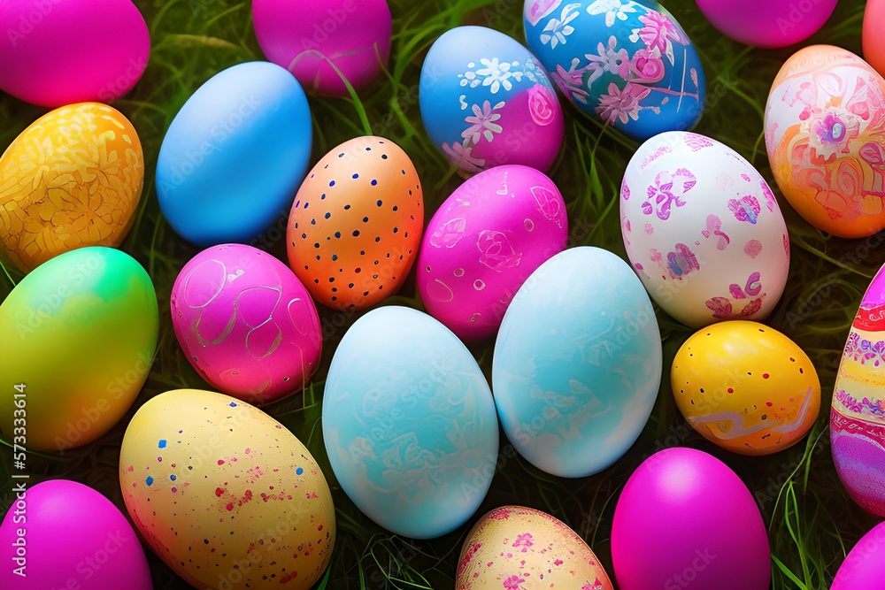 Easter eggs in the grass Easter eggs in the grass