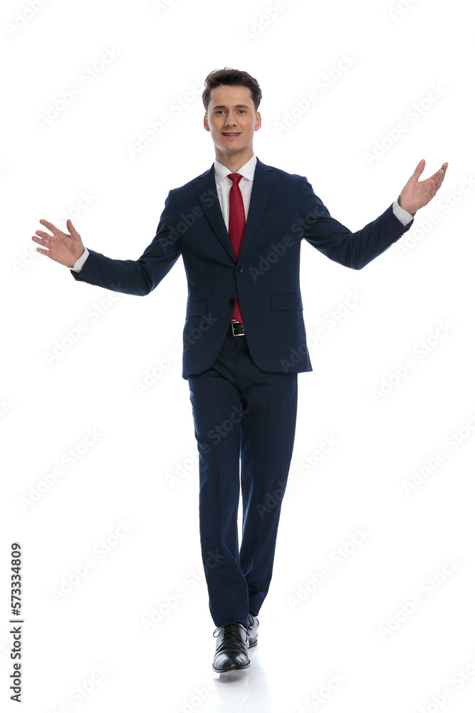 businessman walking and holding hands open businessman walking and holding hands open