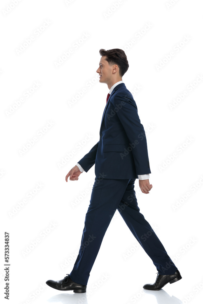 businessman walking and focusing on the destination