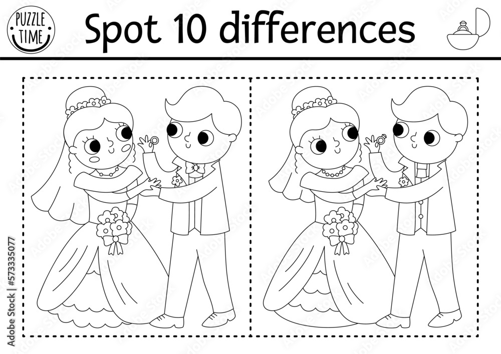 stockvector-find-differences-game-for-children-wedding-black-and-white