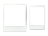 set of two vintage Polaroid / instant photo frames in different formats, isolated graphic design elements