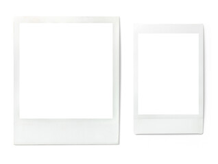 set of two vintage Polaroid / instant photo frames in different formats, isolated graphic design elements