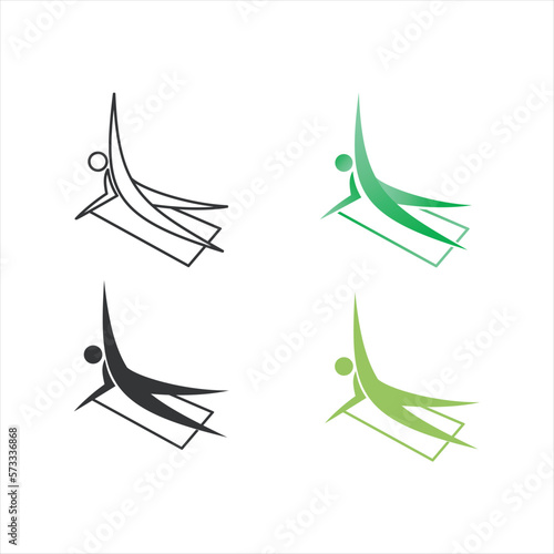 pilates line art color illustrations vector