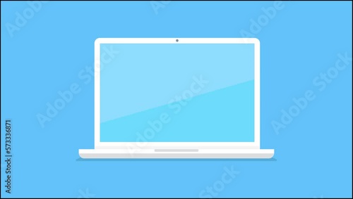 Animation showing a process of subscribing on a service with laptop computer