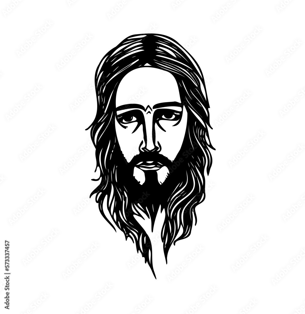 Jesus Black Vector, Jesus Head Symbol, Jesus Artwork Jesus Black Vector, Jesus Head Symbol, Jesus Artwork