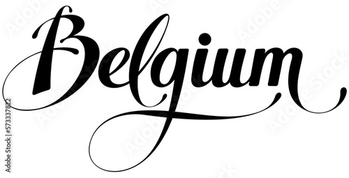 Belgium - custom calligraphy text