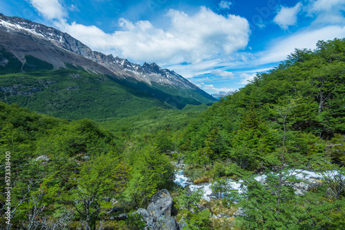 Landscape of of Argentine Patagonia from the trail to  Glaciar Huemul  Huemul Glacier  - El Chalt  n  Argentina