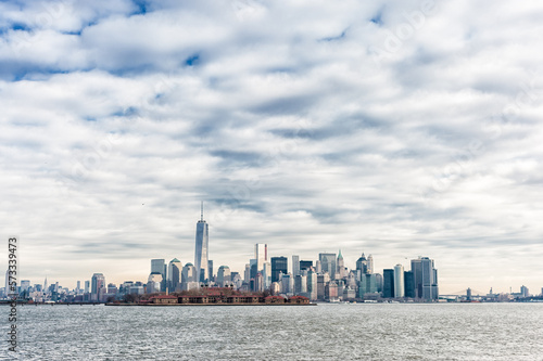 Hudson River and NYC Cityscape, Skyline. Manhattan, USA