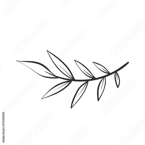 bamboo and leaves. black vector illustration. beautiful and delicate thread. leaflet. nature. plant. icon. branch. nature. beauty. decor. © Daria Bubnova