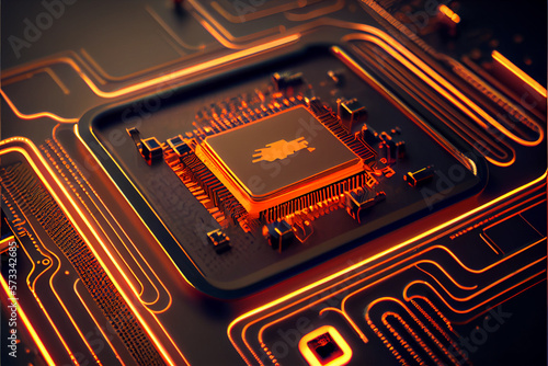 Innovative industry concept of edge computing. Industrial technology. High quality ai generated illustration.