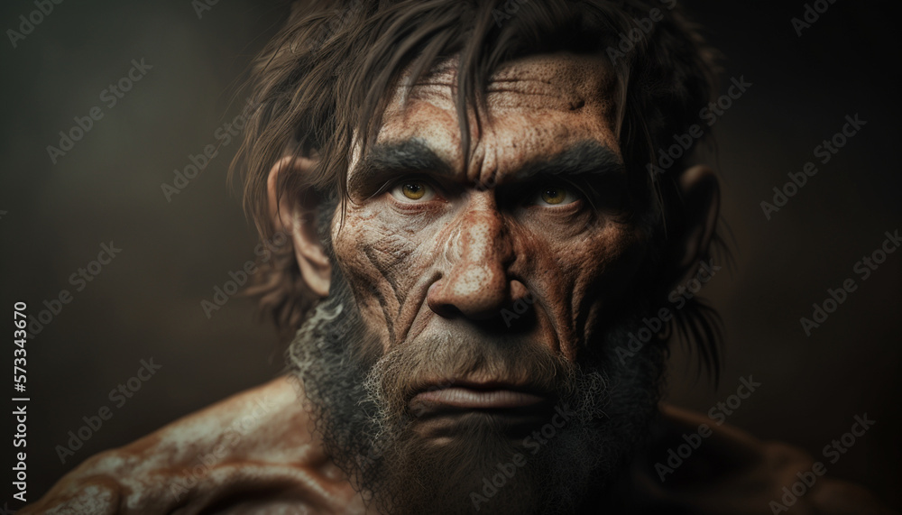 Cave man, tiger, lion, cave Cave man, tiger, lion, cave
