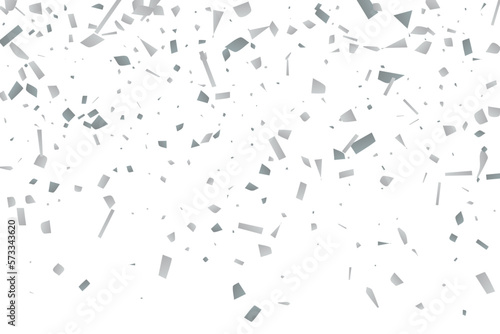 Silver glitter confetti on a white background. Decorative element.
