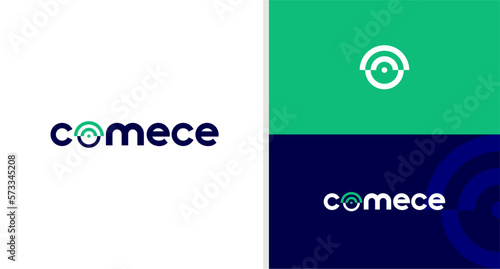 COMECE LOGO WORDMARK ONLINE SHOP WIFI SIGNAL NEGATIVE SPACE EDITABLE