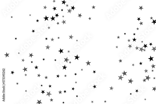 Star confetti. Silver casual confetti background. Bright design pattern.