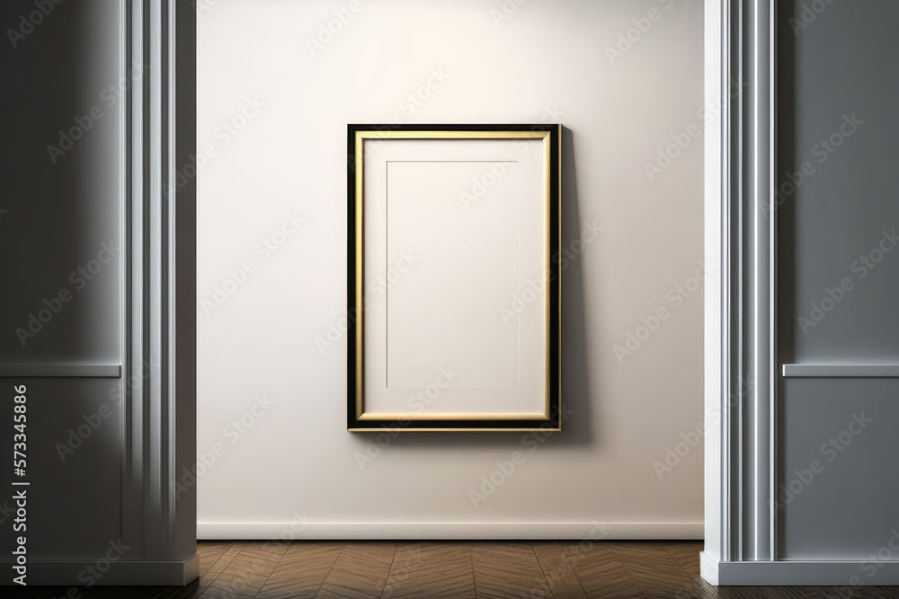 olden wodden picture frame mockup vertical frame - generative ai olden wodden picture frame mockup vertical frame - generative ai