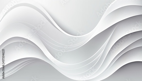 White Abstract background with wavy waves. Generative AI.