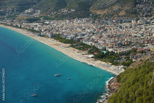 Aerial View of Alanya Town in Antalya, Turkiye