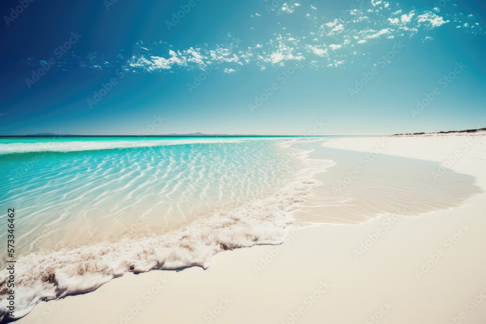 Blue ocean beach background. Illustration AI Generative Blue ocean beach background. Illustration AI Generative