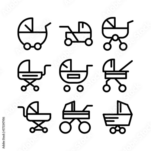 baby stroller icon or logo isolated sign symbol vector illustration - high quality black style vector icons 