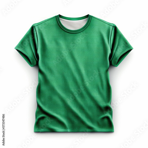 Green T-Shirt Mockup. Illustration AI Generative © olegganko