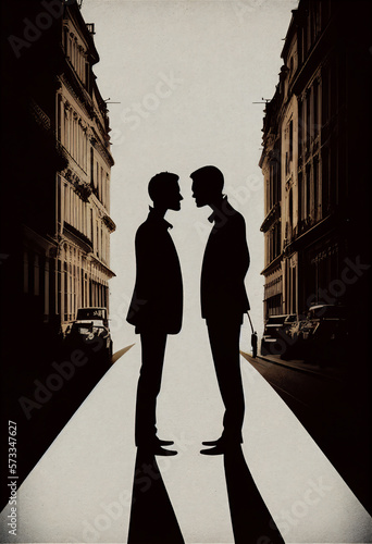 men kissing in the street   generative ai