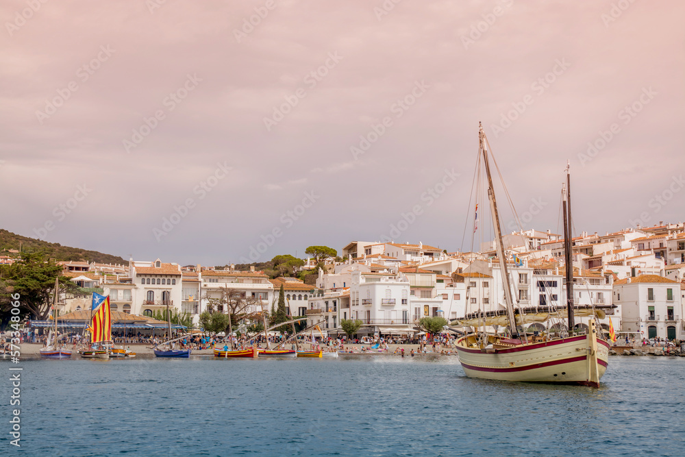 view of the fishing village of Cadaques from the sea