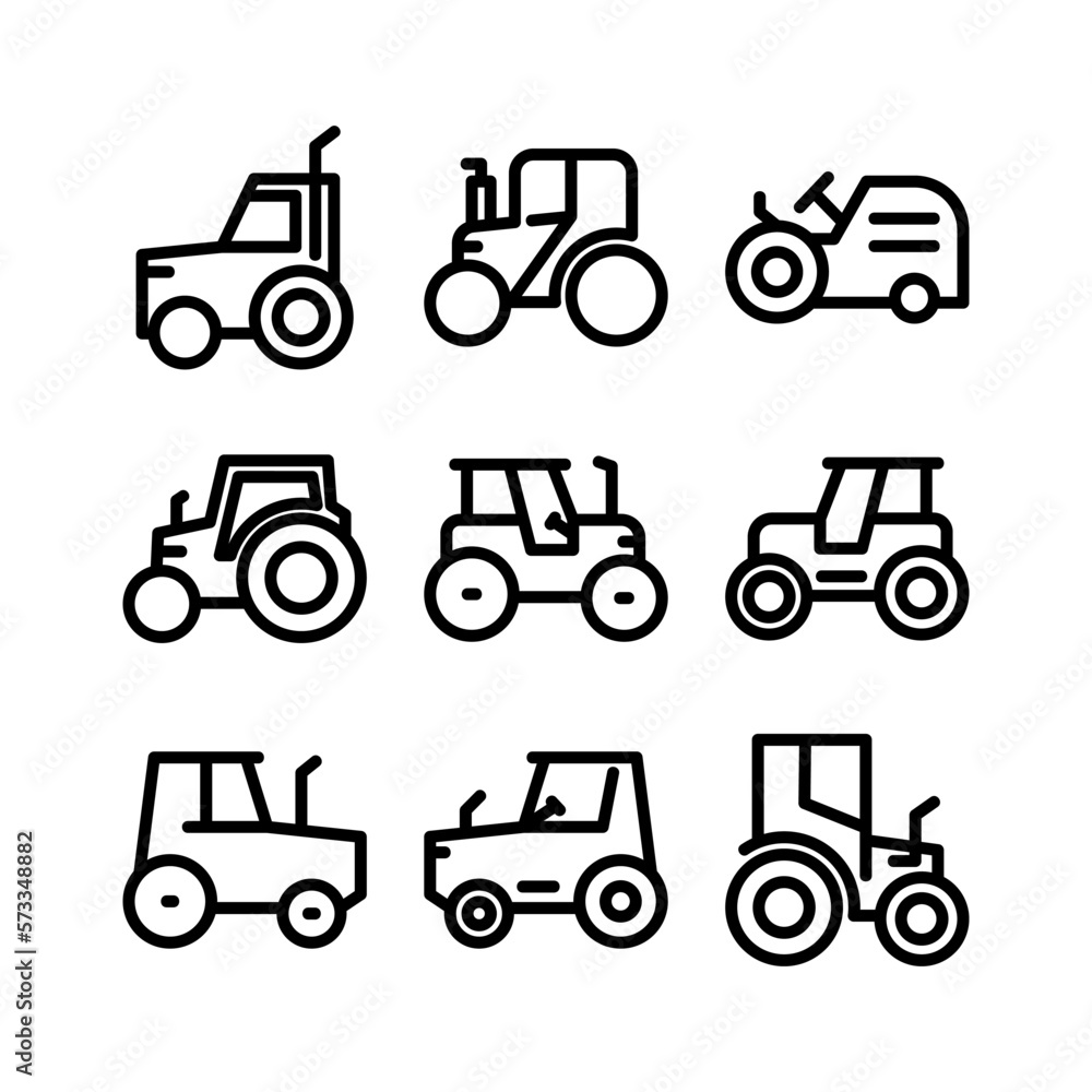Naklejka premium tractor icon or logo isolated sign symbol vector illustration - high quality black style vector icons