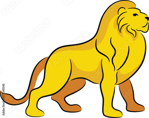 illustration of a lion  isolated. Wild animal