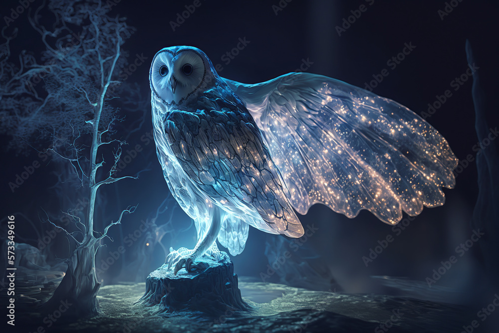 bird, owl, angel, wings, flying, nature, illustration, fly, animal