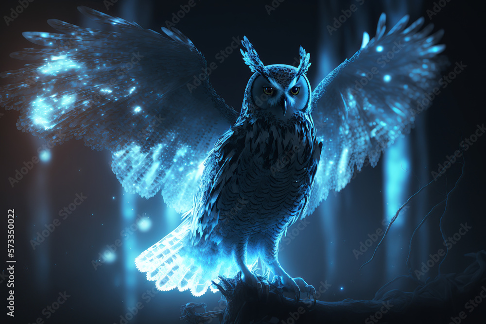 bird, owl, angel, wings, flying, nature, illustration, fly, animal