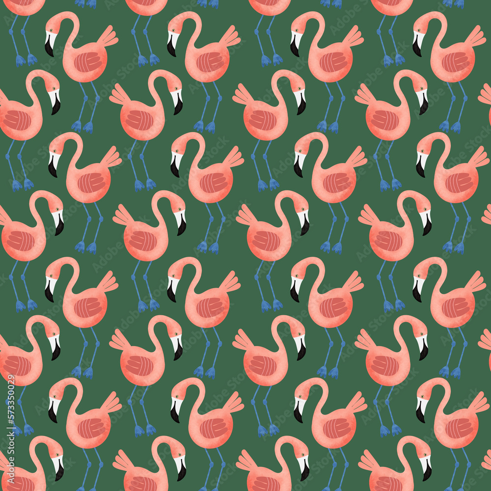 Seamless flamingo pattern, Pink flamingo repeat background, Cute bird wallpaper, Cartoon flamingo print, Exotic bird backdrop, Flamingos children pattern Seamless flamingo pattern, Pink flamingo repeat background, Cute bird wallpaper, Cartoon flamingo print, Exotic bird backdrop, Flamingos children pattern
