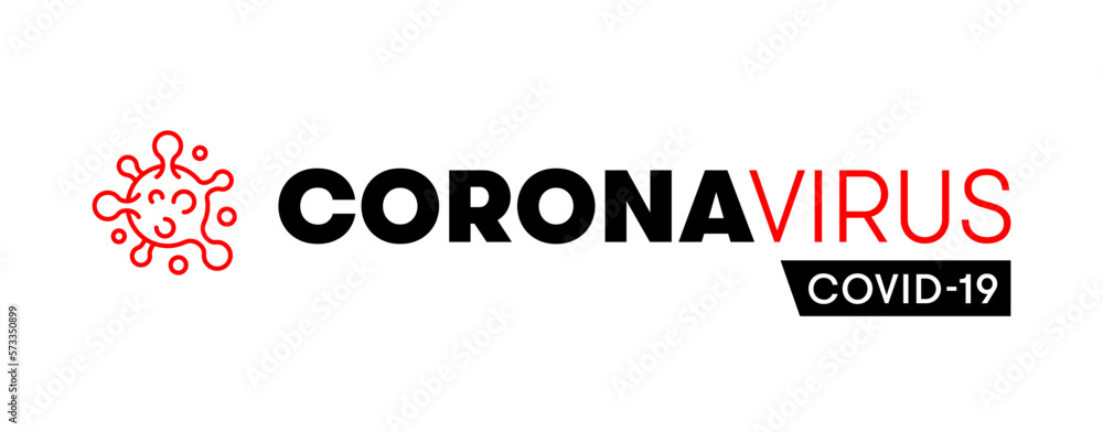 CORONAVIRUS logo or icon for infographics. COVID-19 vector illustration. Dangerous virus symbol concept. Minimal typography design for news. Unified visual appearance for pandemic communication. CORONAVIRUS logo or icon for infographics. COVID-19 vector illustration. Dangerous virus symbol concept. Minimal typography design for news. Unified visual appearance for pandemic communication.