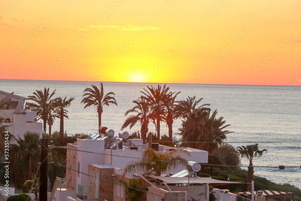 Obraz premium Beautiful colours at sunset outside Paphos in Cyprud