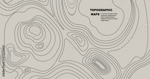Topographic map lines background. Cartography of the mountain area. Grid structure. Vector illustration.
