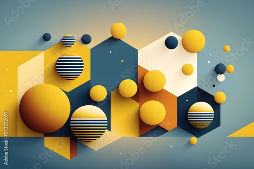 Vintage Flat Acrylic Gradient - Yellow and Blue