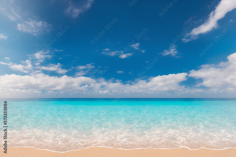 tropical beach sea and sky landscape generative AI illustration