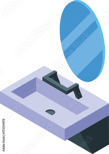 Restroom mirror icon isometric vector. Public wc. Plan urinal photo