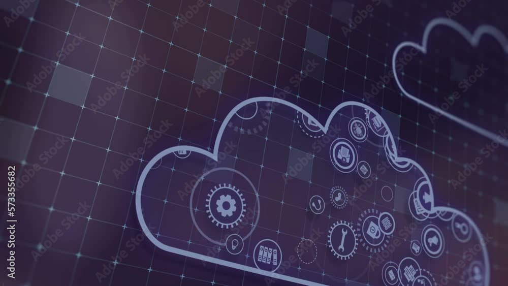 Concept of cloud technologies and server data processing. Abstract service icons send information to bigdata and data centers. Icons and badges in virtual space fill hi-tech background
Concept of cloud technologies and server data processing. Abstract service icons send information to bigdata and data centers. Icons and badges in virtual space fill hi-tech background