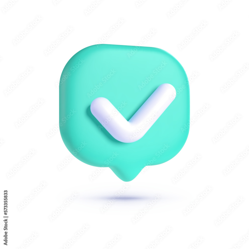 3d check mark for web background design. Check mark 3d. 3d button on ...