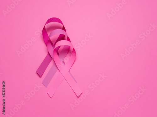 Ribbon photo of the pink october breast cancer prevention campaign