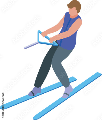 Speed water ski icon isometric vector. Summer fun. Holiday activity