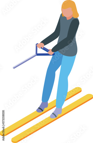 Sport water ski icon isometric vector. Game sport. Summer sea