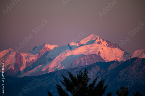 Sunset view on Mont Blanc