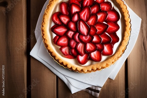 Tarte a la fraise vue de haut