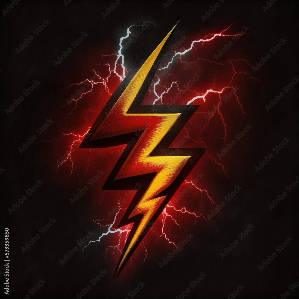 Toast Red Lightning Bolt Emoji AI Generated Stock Illustration Adobe