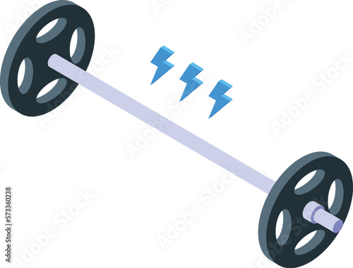 Barbell icon isometric vector. Health disease. Passive person